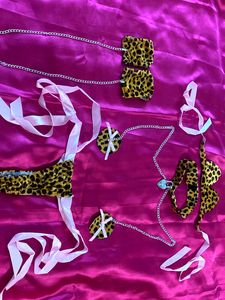 Leopard Print Lingerie Set Free Size