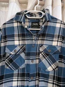 Zara Blue Flannel Shirt