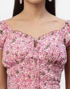Chic Pink Floral Print Mini Dress