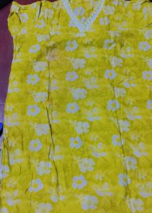 Vibrant Yellow Floral Kurta