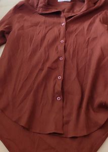 brown Womens Zara shirt