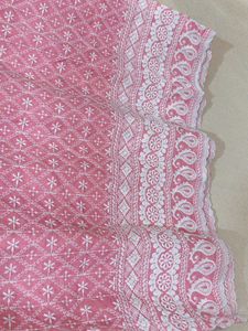 Women's Pink Colour Chickenkari Kurti🥰♥️😍