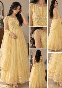 Beautiful Yellow Net Gown