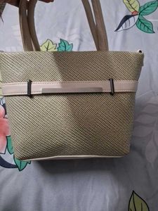 Stylish Tan Woven Handbag