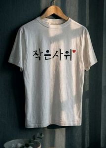 White Korean Graphic Tee