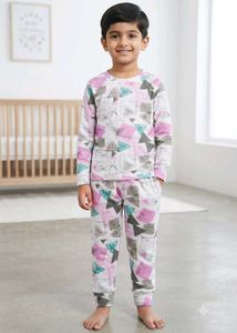 Cute Geometric Print Pajama Set