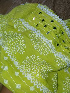 Vibrant Lime Green Printed Kurta
