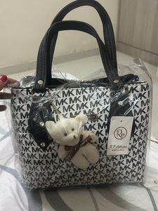 Stylish Monogram Handbag with Teddy Charm