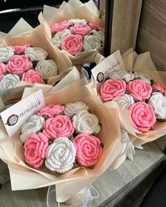 Handmade Crochet Rose Bouquet