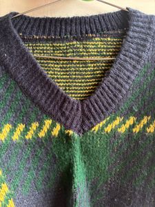 sale !!!Plaid Knit Sweater Vest Top