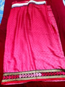 Gorgeous Red Pink Saree❤️🌸