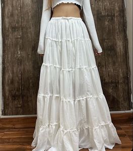 Soft girl Maxi Skirt - White 🤍