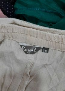 Vintage Cream Khadi fabric embroidered Pant