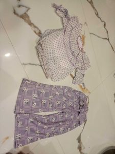 Girls' Lavender Floral Two-Piece Set