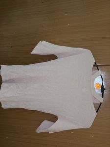 Ribbed Knit Cold korean Shoulder Top
