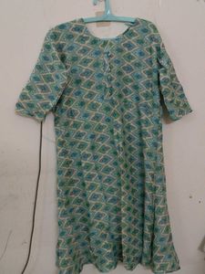 offer!!   Bluish green Diamond Print Kurta