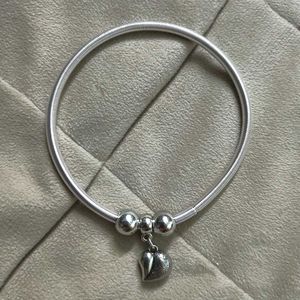 Silver Anklets with Heart Charms