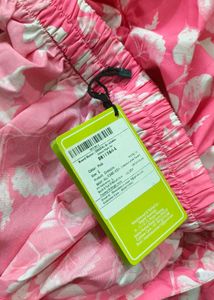 Pink Floral Ruffle Wrap Skirt