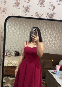 Elegant Red Midi Dress❤️🎀🦋