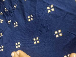 Stylish Blue Cotton Kurta Set with Dupatta