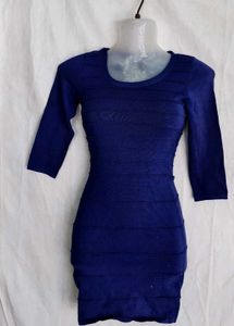 Elegant Royal Blue Bandage Dress