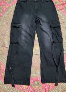 Stylish Black Cargo Jeans