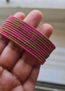 Pink & Gold Bangle Set
