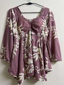 Floral Print Peplum Top
