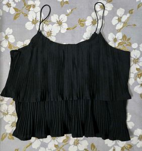 Black Pleated Camisole Top