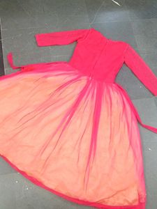Girl's Fuchsia &amp; Peach Evening Gown party wear