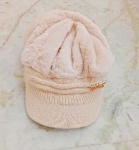 Fuzzy Cream Winter Hat