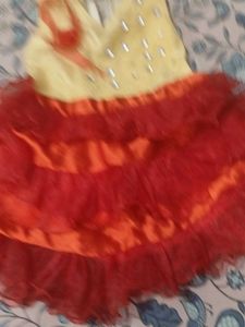 Sparkly Red &amp; Yellow Party Dress