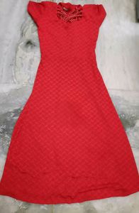 Red midi dress