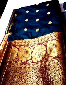 Elegant Teal Blue Silk Saree