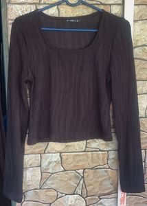 Black Square Neck Top.