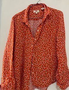 Levis Orange Printed Button-Down Shirt