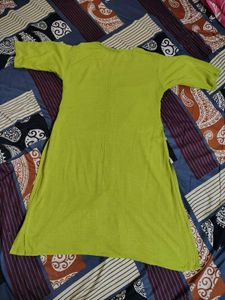 3xl Lime Green Button-Up Kurta