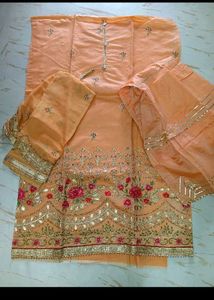 Elegant Peach Kurta Set with Dupatta