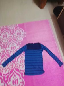 Blue Striped Long Sleeve Top
