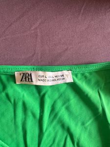 Bright Green Twist Front Crop Top