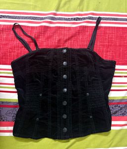 Black Velvet Corset Top