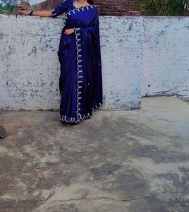 Elegant Navy Blue Saree