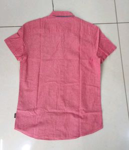 JACK JONES Men's Short Sleeve Pink Oxford Shirt