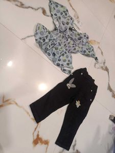 Girls' Cute Top &amp; Black Jeans Outfit