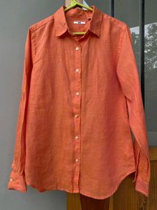 Uniqlo Formal Shirt For Women In Orange - Office Wear