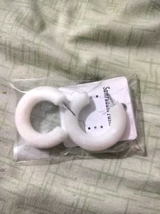 Chunky White Hoop Earrings