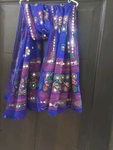 Women's Casual Kutch Embroidery Cotton Dupatta w b