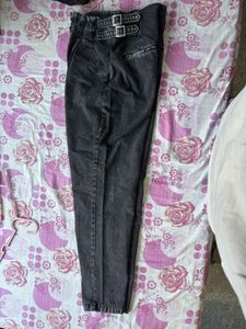 Stylish Washed Black Denim Jeans