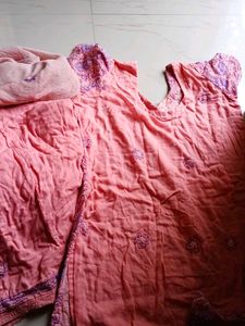 chicken work  ka kurta set with dupatta  comfortab