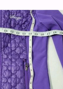 Purple Quilted Jacket With Hood